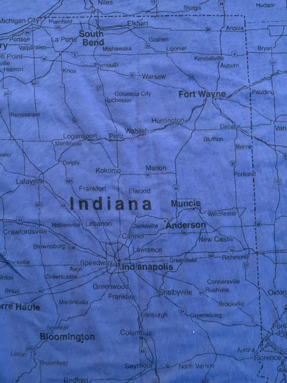 Vintage 90s State Of Mine Indiana Gr8 St8 AOP Map Amber Waves Grain T-Shirt XL - Picture 11 of 11